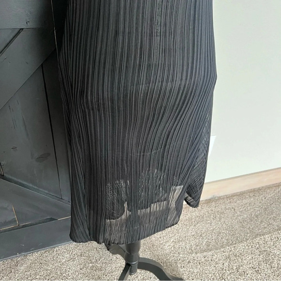 NWOT ALQUEMA Black Midi Dress Bohemian Casual Satin Women’s 8 - Picture 8 of 11